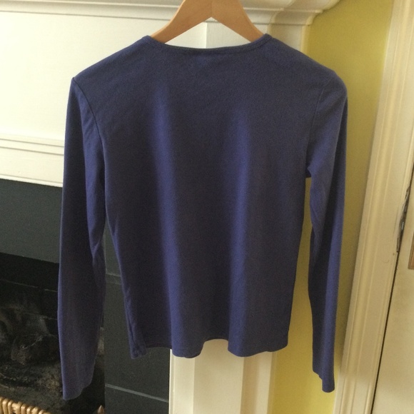 Vintage Y2K Limited Long Sleeve Tee Purple Cotton 90s - Sz Medium - Picture 2 of 8